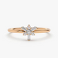 14k Gold Baguette Diamond and Round Diamond Stacking Ring  customdiamjewel 10 KT Solid Gold Rose Gold VVS-EF