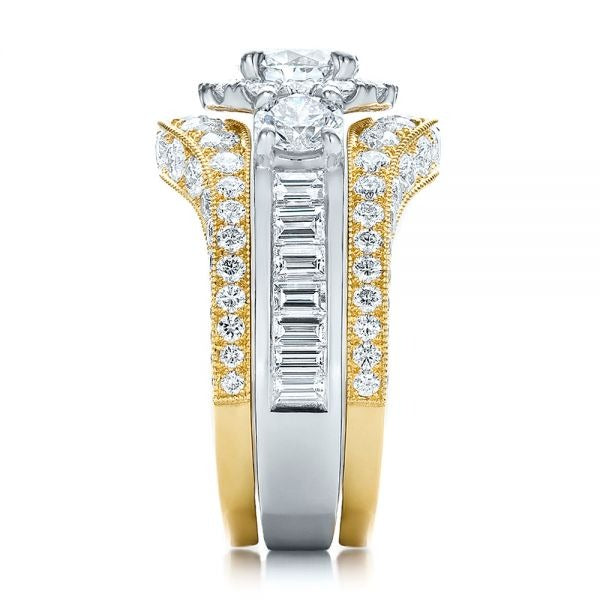 Art Deco Moissanite Bridal Ring Set  customdiamjewel   
