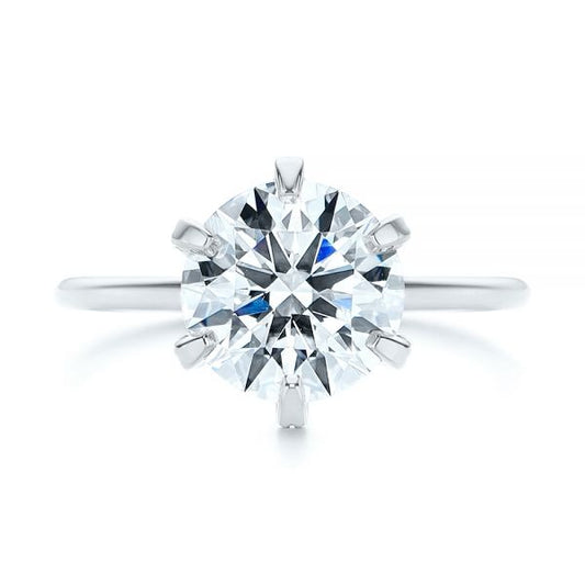 Round Cut Moissanite Solitaire Ring For Engagement  customdiamjewel 10KT White Gold VVS-EF
