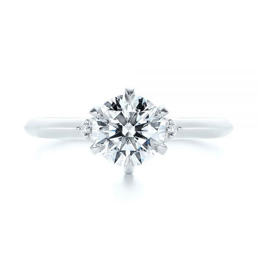 14K White Gold Moissanite Cluster Engagement Ring  customdiamjewel 10KT White Gold VVS-EF