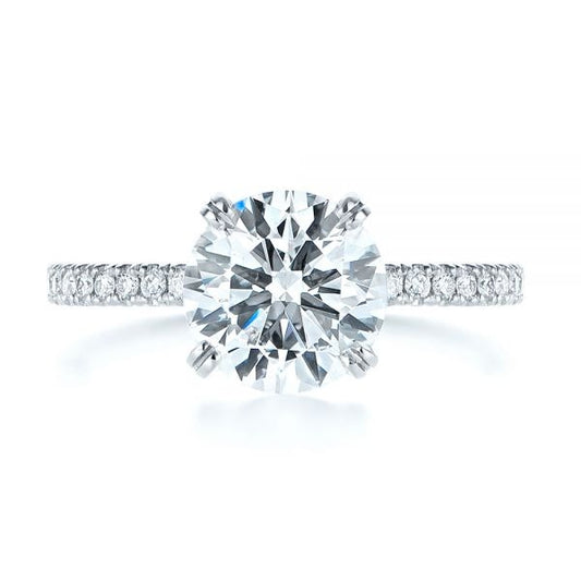 Classic Double Claw Prong Moissanite Engagement Ring  customdiamjewel 10KT White Gold VVS-EF