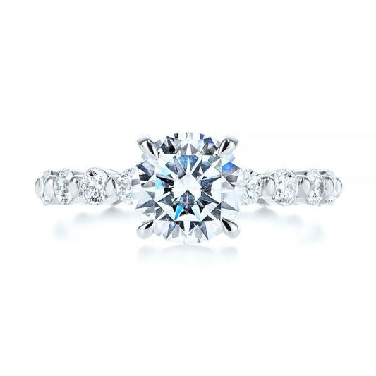 Classic Moissanite Engagement Ring For Women  customdiamjewel 10KT White Gold VVS-EF