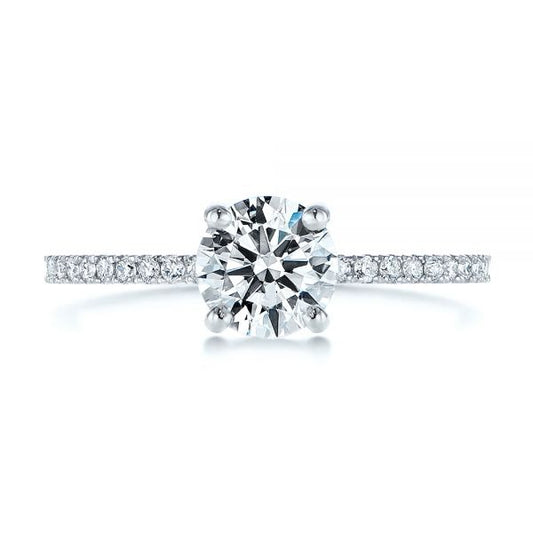 Classic Solitaire Moissanite Engagement Ring  customdiamjewel 10KT White Gold VVS-EF