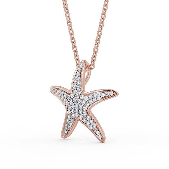 Starfish Shaped 0.32CT  Round Lab Grown Diamond pendant  customdiamjewel   