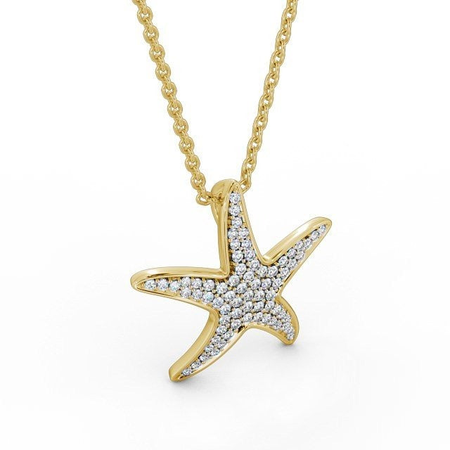 Starfish Shaped 0.32CT  Round Lab Grown Diamond pendant  customdiamjewel   