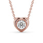 1.00CT Heart Style Round Lab Grown Diamond Solitaire Pendant