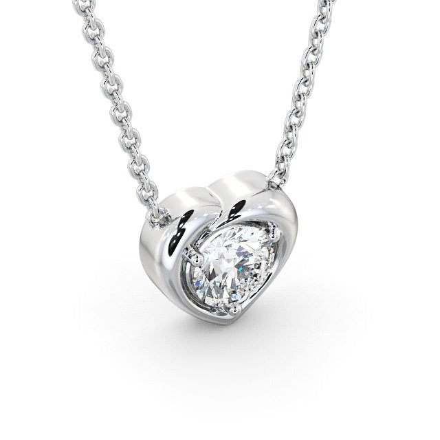 1.00CT Heart Style Round Lab Grown Diamond Solitaire Pendant  customdiamjewel   