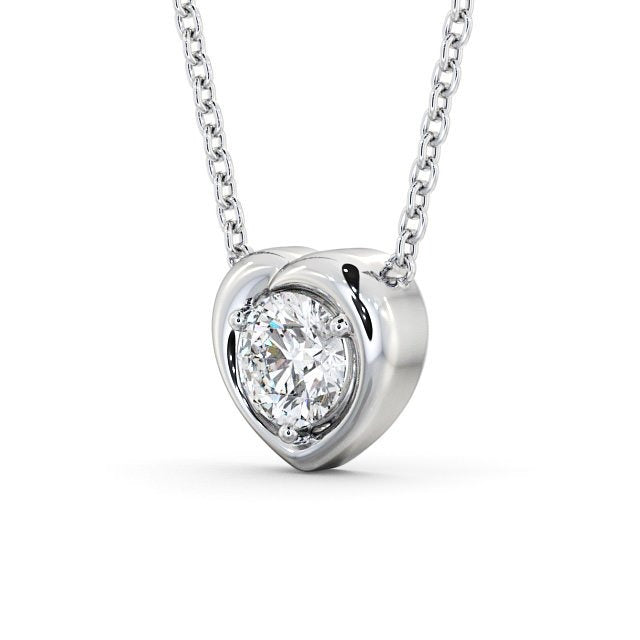 1.00CT Heart Style Round Lab Grown Diamond Solitaire Pendant