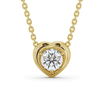 Heart Shaped 1.0CT Round Lab Grown Pendant