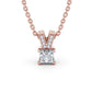 1.50CTW Princess Lab Grown Diamond Pendant  customdiamjewel 10KT Rose Gold VVS-EF