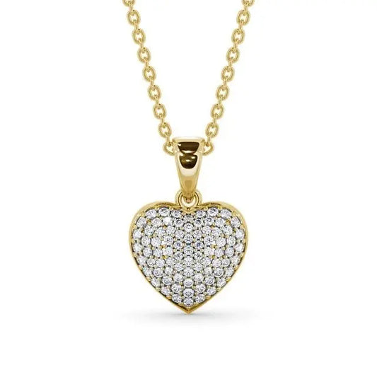 0.40CT Heart Shaped Lab Grown Diamond pendant  customdiamjewel 10KT Yellow Gold VVS-EF