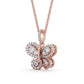 0.55CT Butterfly Round Cluster Lab Grown Diamond Pendant