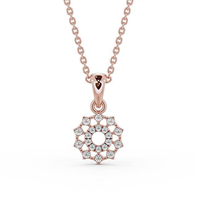 0.48CTW Lab Grown Diamond Floral Pendant  customdiamjewel 10KT Rose Gold VVS-EF