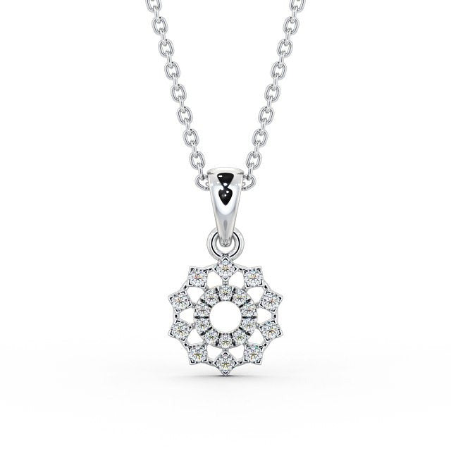 0.48CTW Lab Grown Diamond Floral Pendant  customdiamjewel 10KT White Gold VVS-EF
