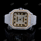 Two Tone Cartier Moissanite Hip Hop Wrist Watch customdiamjewel
