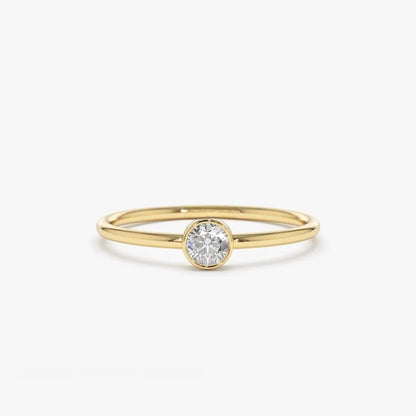 0.25 CTW Solitaire Lab Grown Diamond Bezel Set Engagement Ring  customdiamjewel 10KT Yellow Gold VVS-EF