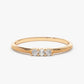 3 Stone Beaded Minimalist Diamond Wedding Band  customdiamjewel 18KT Rose Gold VVS-EF