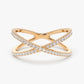 14k Gold Criss Cross Diamond Statement Wedding Ring  customdiamjewel 10 KT Solid Gold Rose Gold VVS-EF