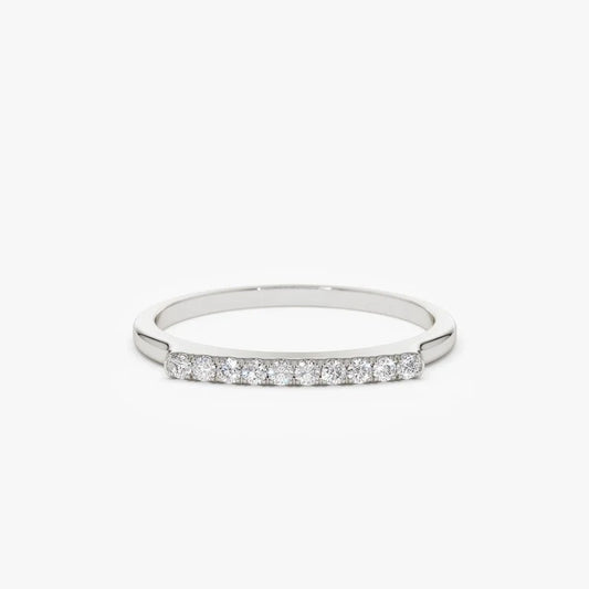 Minimalist Certified Diamond Pave Setting Wedding Band  customdiamjewel   
