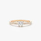 0.40CTW Heart Cut Pave Round Diamond Wedding Band  customdiamjewel 10 KT Solid Gold Rose Gold VVS-EF