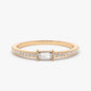 Single Baguette Round Pave Setting Natural Diamond Wedding Band  customdiamjewel 10 KT Solid Gold Yellow Gold VS-GH