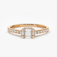 14k Illusion Setting East to West Baguette Diamond Wedding Ring  customdiamjewel 10 KT Solid Gold Rose Gold VVS-EF