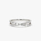 14k Mix Baguette and Round Diamond Crossover Wedding Ring  customdiamjewel 10 KT Solid Gold White Gold VVS-EF