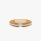 14k Ribbed Gold Solitaire Diamond Wedding Ring  customdiamjewel 10 KT Solid Gold Rose Gold VVS-EF