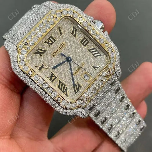 Swiss ETA Movement Date Just Cartier Diamond Watch customdiamjewel