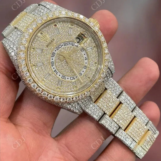 Rolex Sky Dweller Moissanite Diamond Watch For Men customdiamjewel