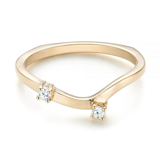 Antique Moissanite Curved Wedding Band  customdiamjewel 10KT Yellow Gold VVS-EF
