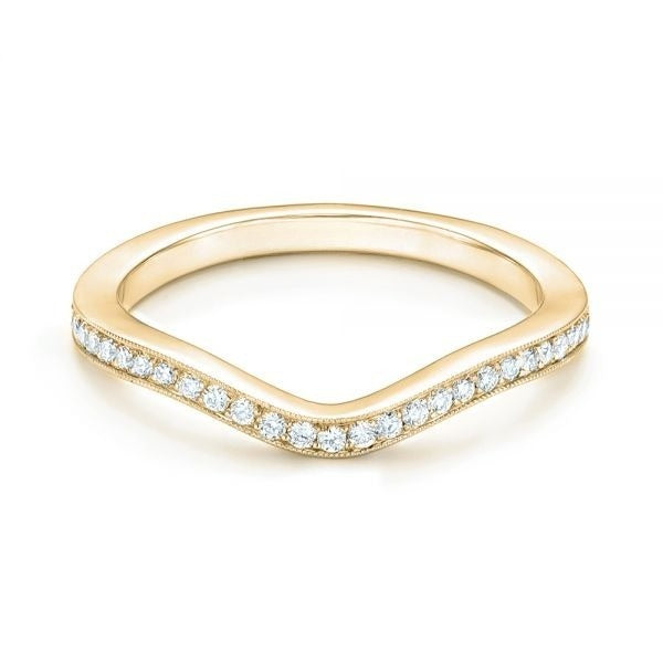 3/4 Eternity Moissanite Curved Stackable Wedding Band  customdiamjewel 10KT Yellow Gold VVS-EF
