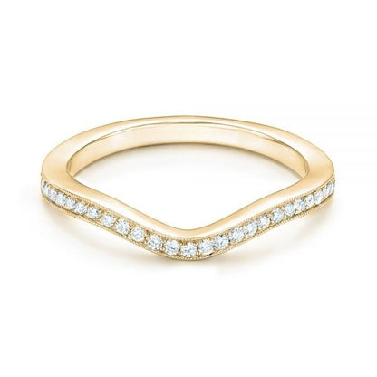 3/4 Eternity Moissanite Curved Stackable Wedding Band  customdiamjewel 10KT Yellow Gold VVS-EF