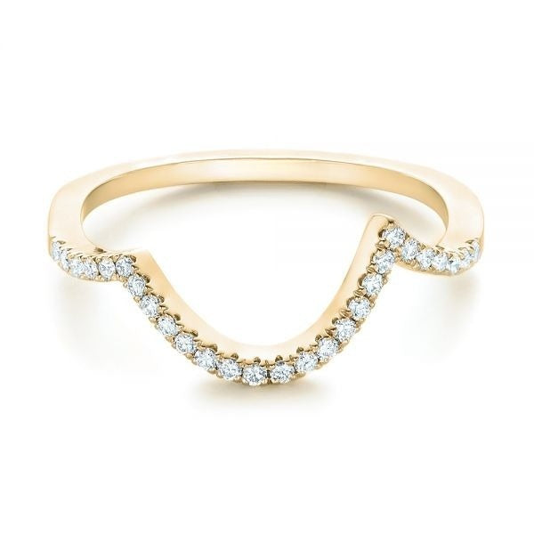 U Shape Moissanite Wedding Band For Her  customdiamjewel 10KT Yellow Gold VVS-EF