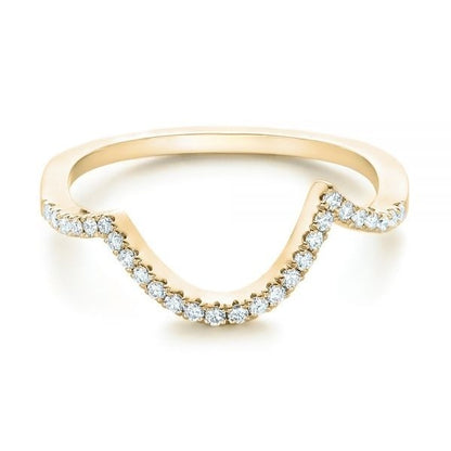 U Shape Moissanite Wedding Band For Her  customdiamjewel 10KT Yellow Gold VVS-EF