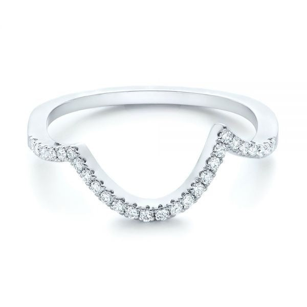 U Shape Moissanite Wedding Band For Her  customdiamjewel 10KT White Gold VVS-EF