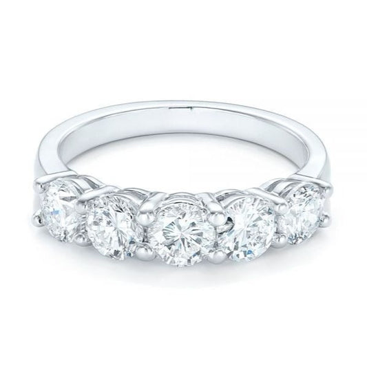 Round Cut Moissanite Engagement Diamond Ring  customdiamjewel 10KT White Gold VVS-EF