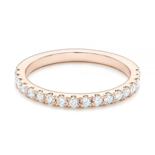 Round Cut Moissanite Wedding Eternity Diamond Band  customdiamjewel 10KT Rose Gold VVS-EF