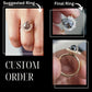 Pear Shaped Salt and Pepper Diamond Cluster Engagement Ring  customdiamjewel   