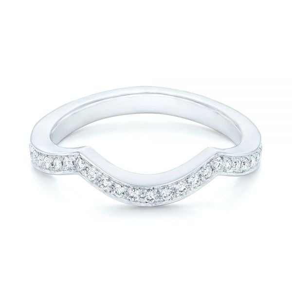 Curved Moissanite Channel Set Wedding Eternity Band  customdiamjewel 10KT White Gold VVS-EF