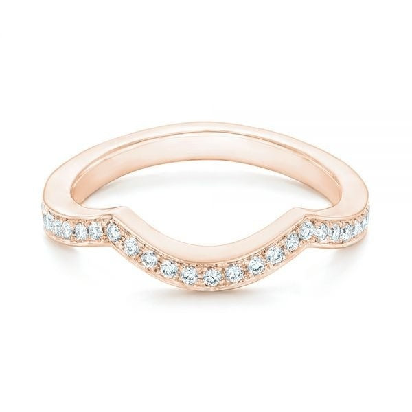 Curved Moissanite Channel Set Wedding Eternity Band  customdiamjewel 10KT Rose Gold VVS-EF