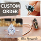 14K Solid Rose Gold 2.50CT Blue Pear Cut Moissanite Hidden Halo Engagement Ring  customdiamjewel   