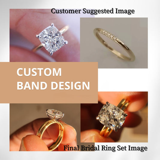 Antique Cushion Cut Moissanite Bridal Ring Set  customdiamjewel   