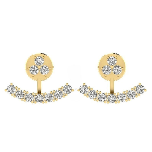 Moissanite Diamond Minimalist Unique Earrings Gift For Her  customdiamjewel Sterling Silver Yellow Gold VVS-EF