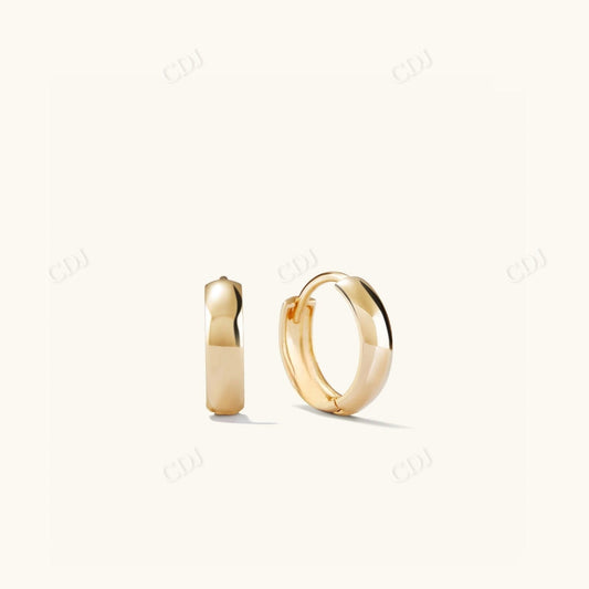 14K Yellow Gold Bold Huggee Hoops Simple Earrings  customdiamjewel Sterling Silver Yellow Gold VVS-EF