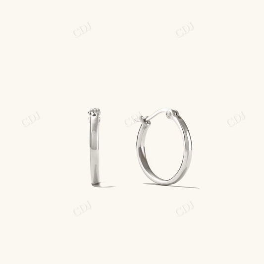 Pressure Midi Hoop Earrings  customdiamjewel 10 KT Solid Gold White Gold 