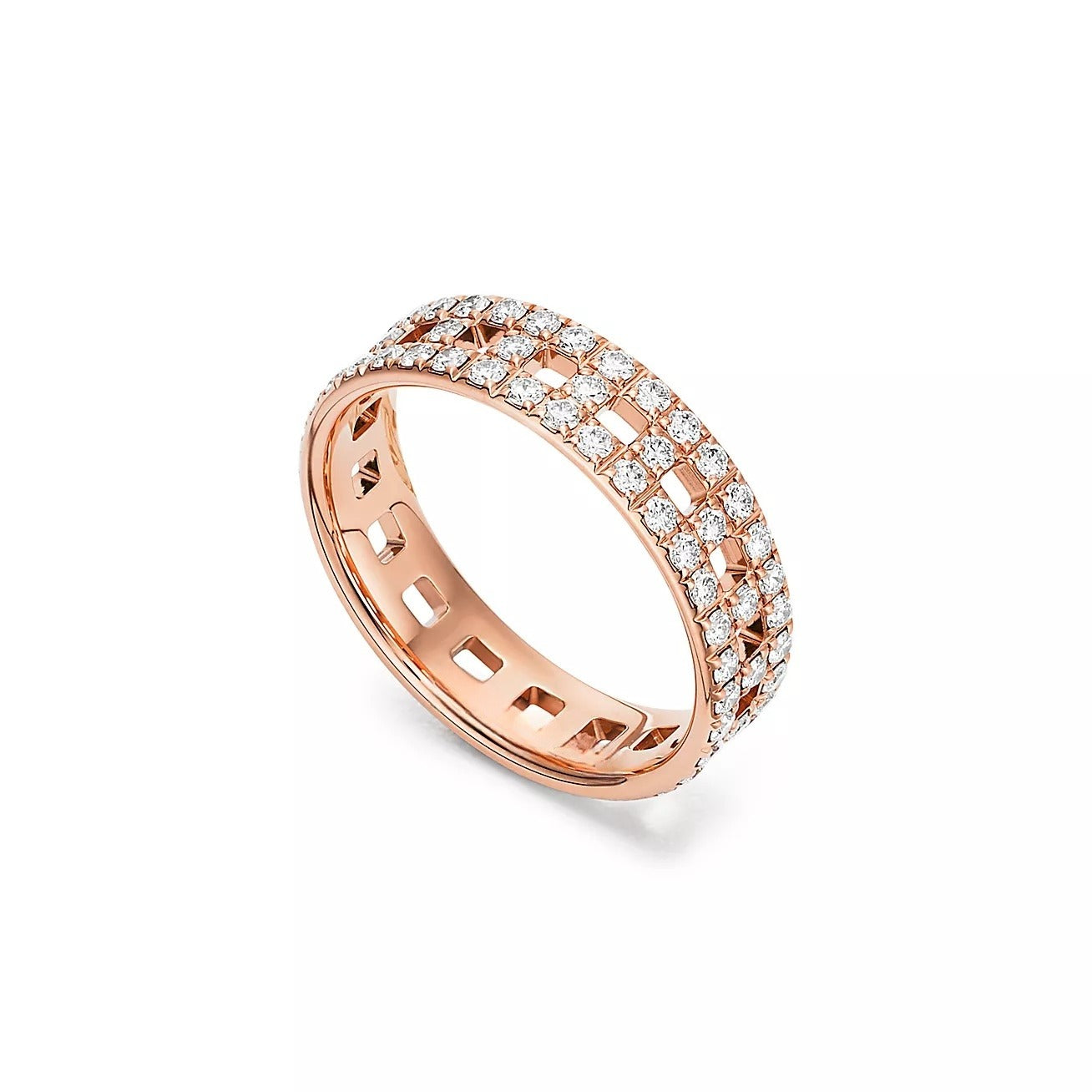 0.99 CTW Natural Diamond Double Band Wide Ring  customdiamjewel   
