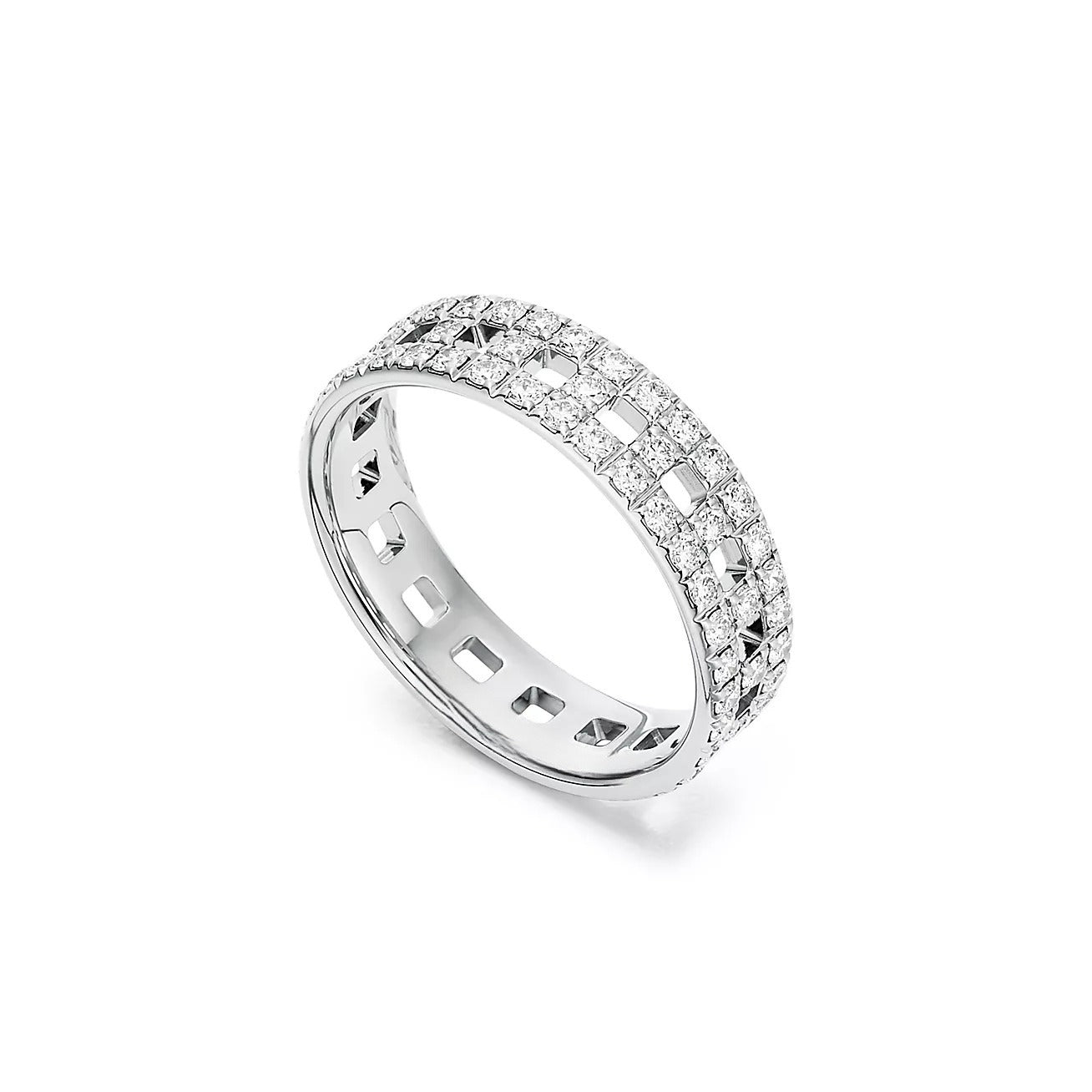 0.99 CTW Natural Diamond Double Band Wide Ring  customdiamjewel   