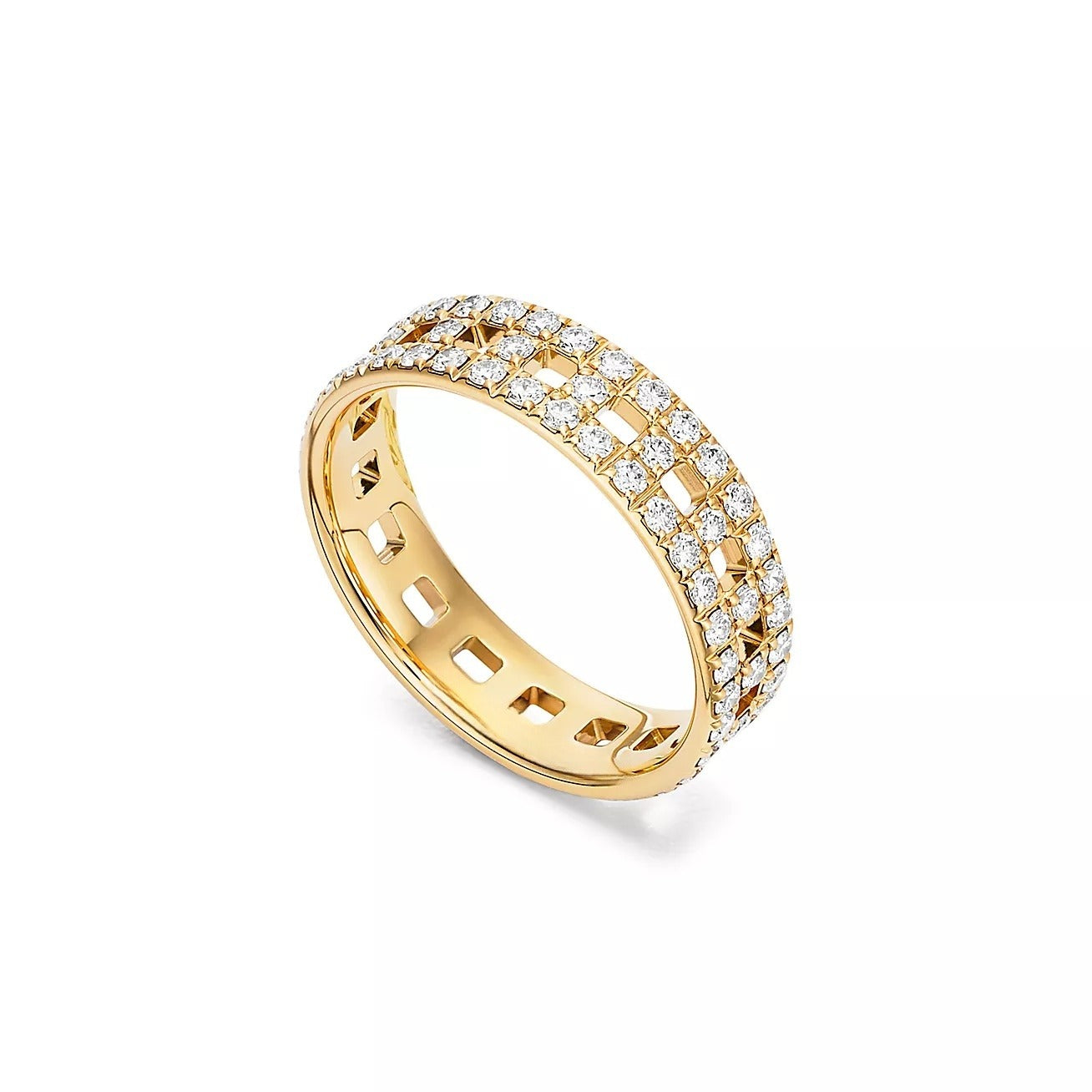 0.99 CTW Natural Diamond Double Band Wide Ring  customdiamjewel   