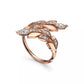 0.41 CTW Art Deco Vine Bypass Natural Diamond Ring  customdiamjewel   